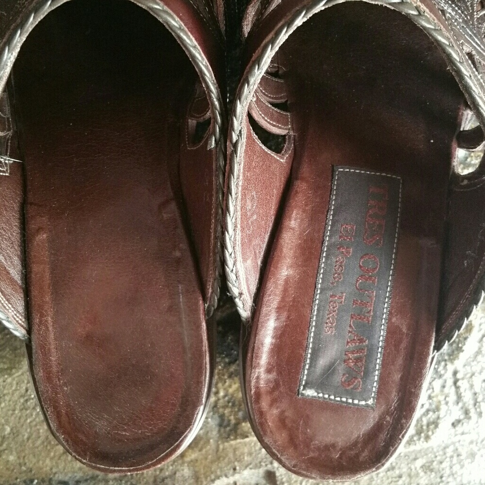 🎉❤️HP!!❤️🎉Handmade Tres Outlaws Leather Mules - Picture 3 of 12